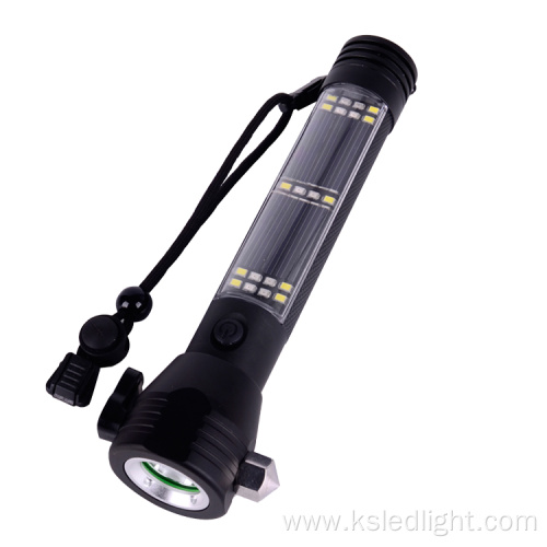 Flashlight With Emergency Safety Hammer Cutter Compass